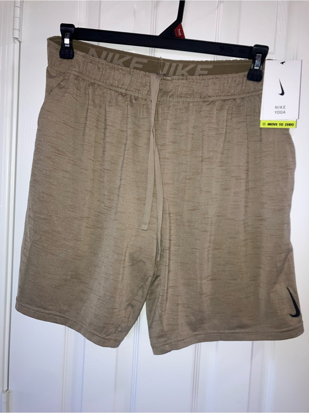 NWT Nike Men’s L Khaki Athletic Yoga Shorts